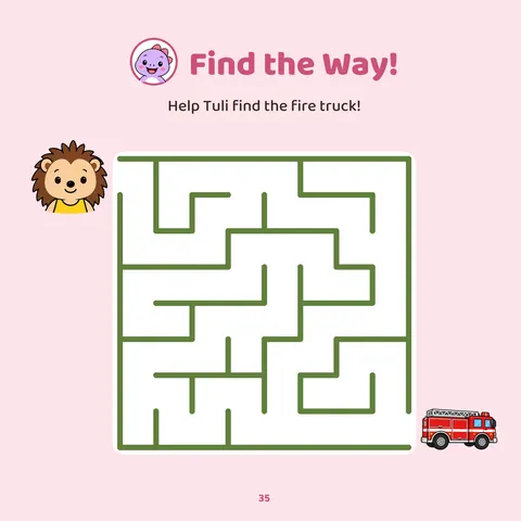 Find the way – Page from Tuli Visits the Fire Station
