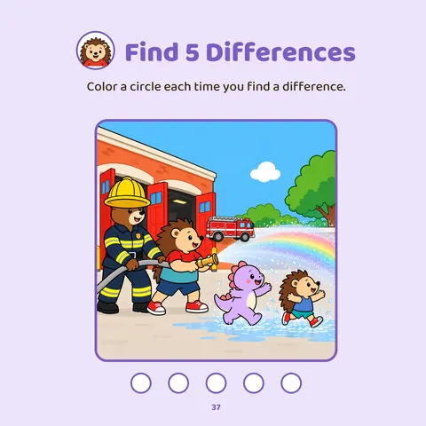 Spot the difference – Page from Tuli Visits the Fire Station